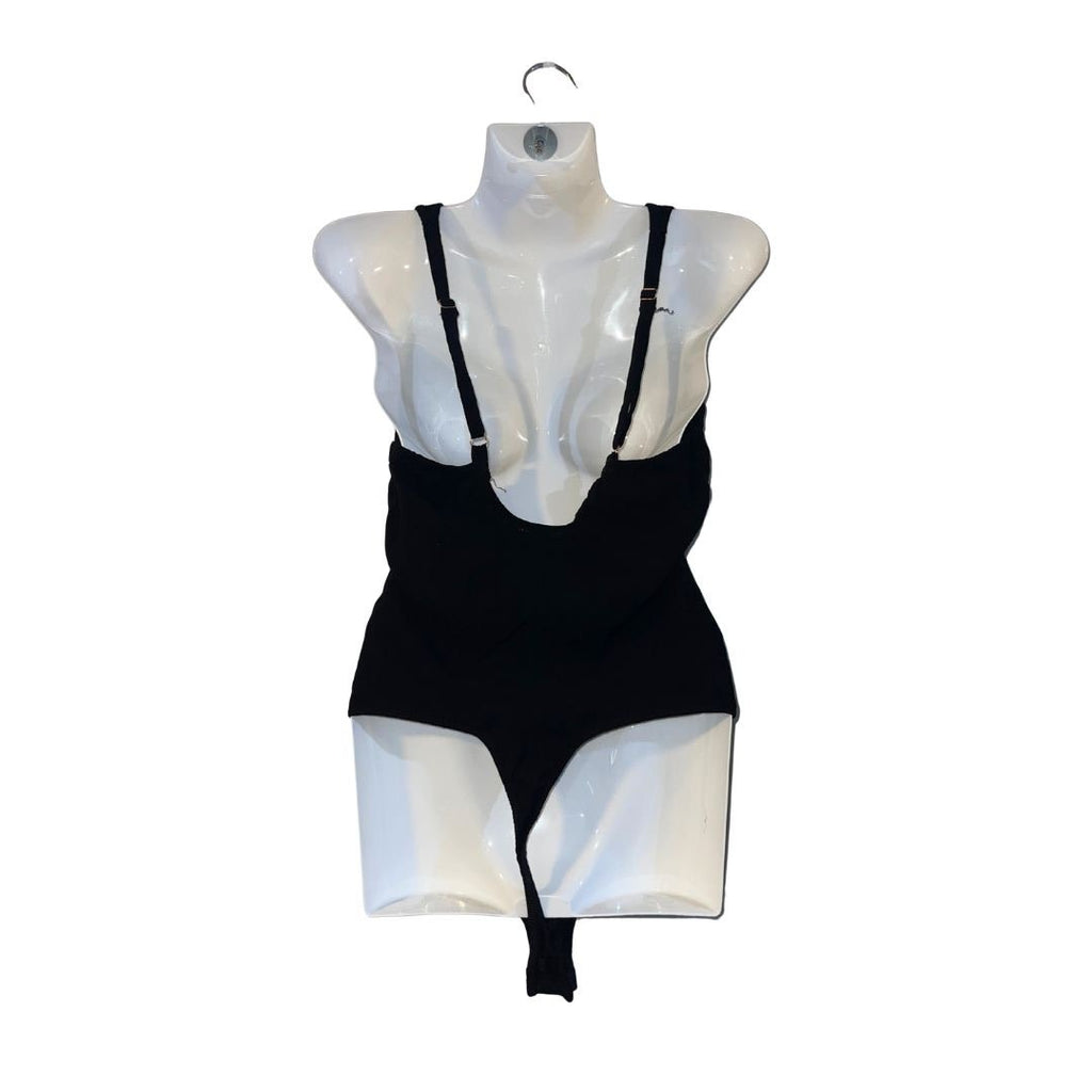 Intimately Free People Ribbed Stretched Larissa Snap Bodysuit Black Size Medium