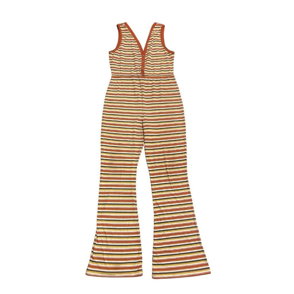Wild Fable Multicolor Striped Ribbed Jumpsuit Retro 70's Festival Hippie Boho