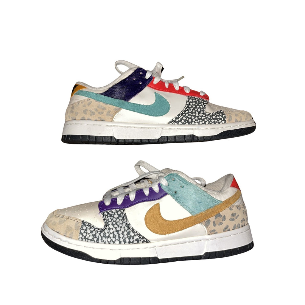 Nike Women Dunk Low SE Safari Mix Sneakers Size 8.5 DN3866-100 Athletic Shoes