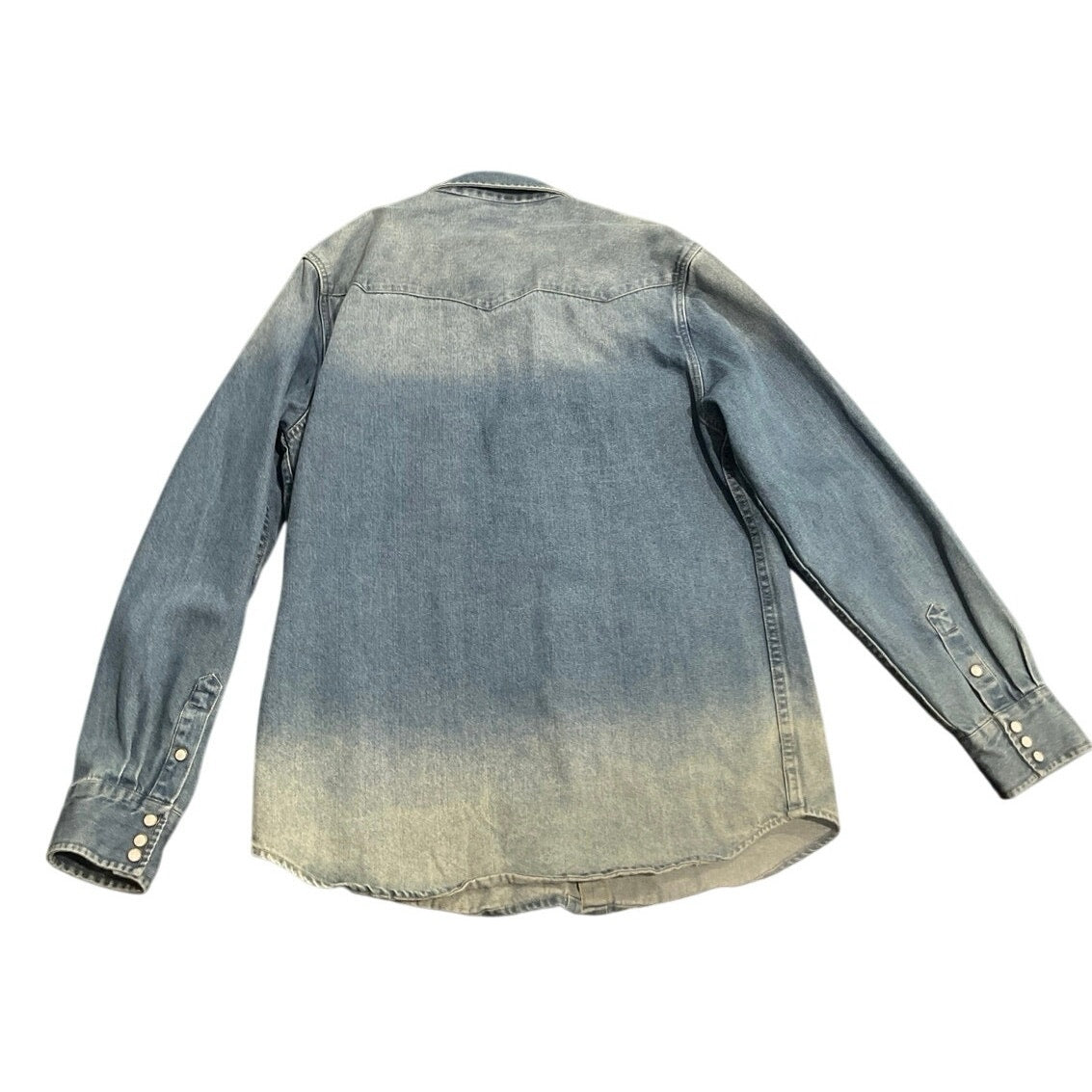 Non Stock Ranch Wear Heavyweight Denim Western Long Sleeve Snap Button Shirt XL