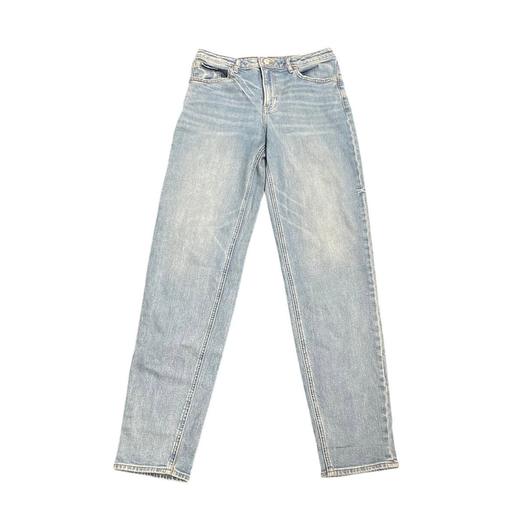 Express Mid Rise Light Wash Relaxed Tapered Jeans SZ 4L Baggy Streetwear Casual