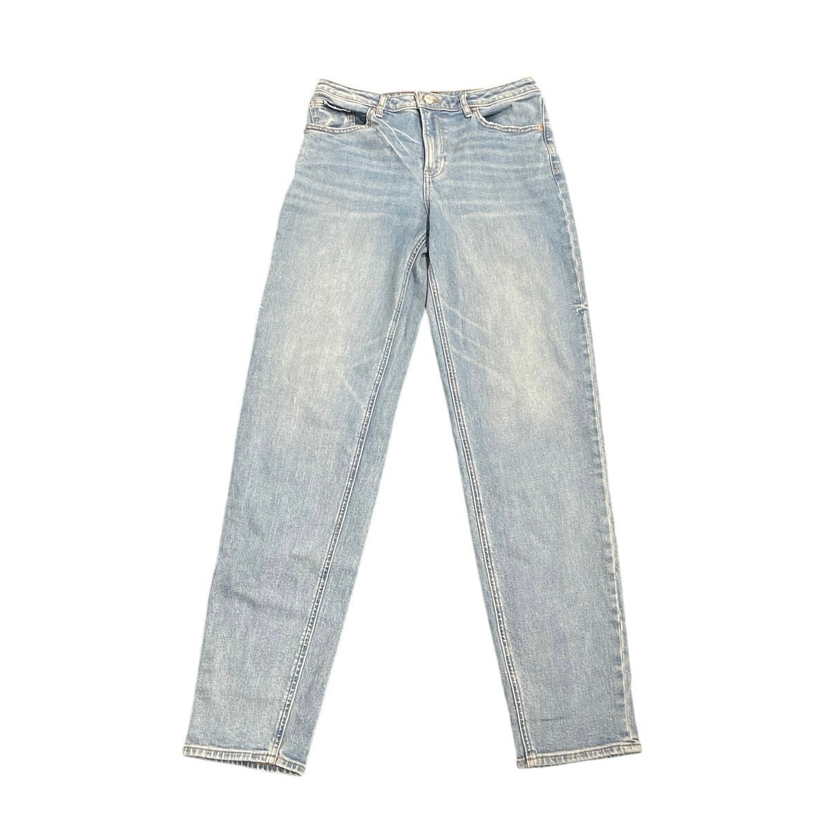 Express Mid Rise Light Wash Relaxed Tapered Jeans SZ 4L Baggy Streetwear Casual
