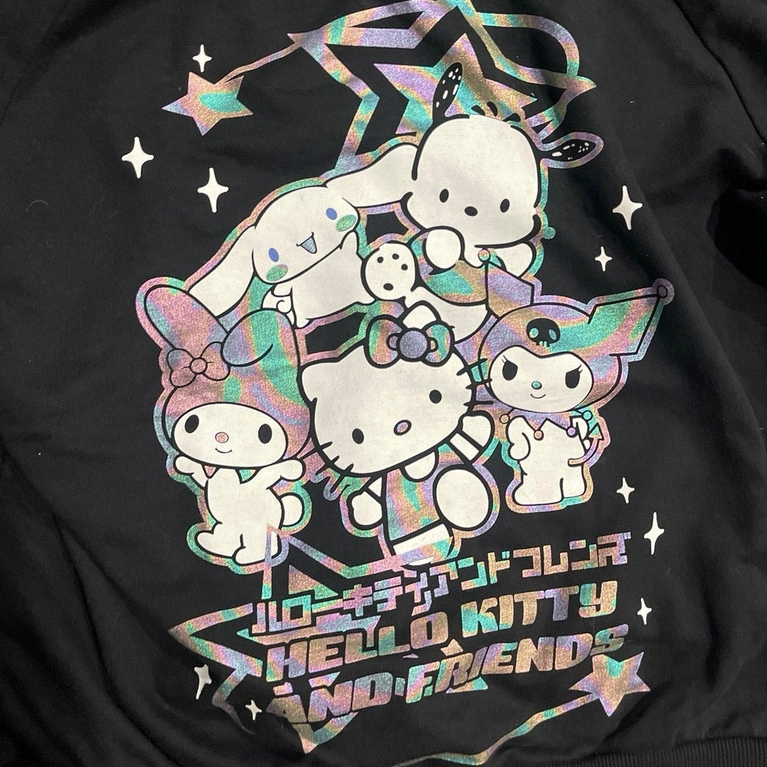 Sanrio Hello Kitty and Friends Holographic Off the Shoulder Sweater SZ XL Pop