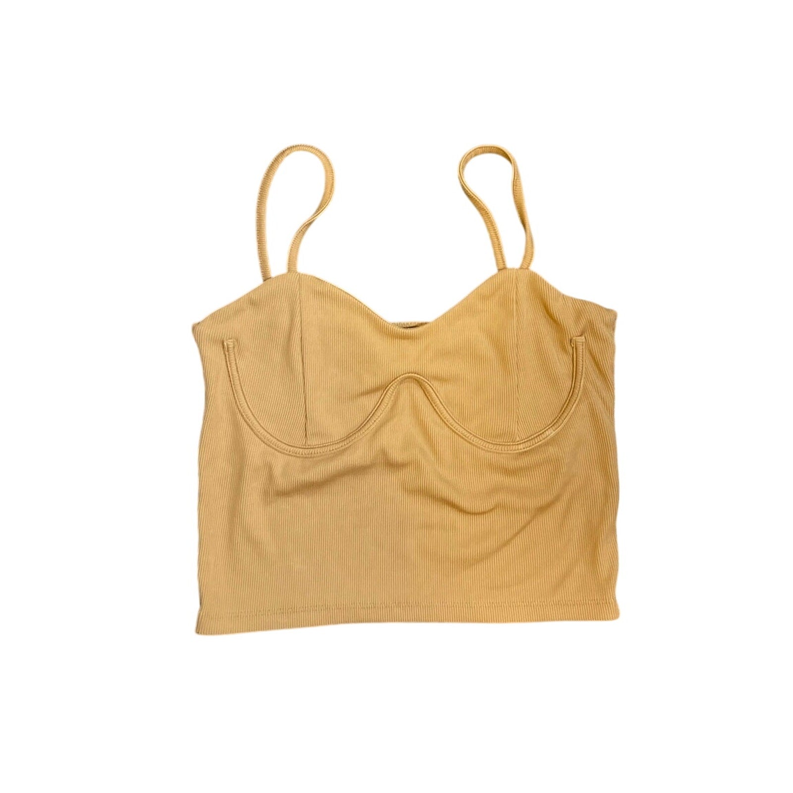 Bershka Ribbed Underwire Bustier Crop Tank Top SZ M Y2K Festival Beach Beach