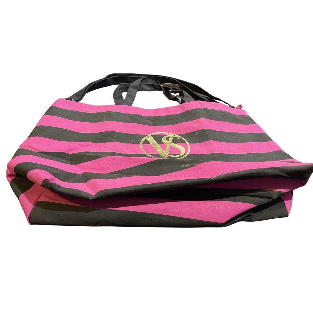 Victoria's Secret Heritage Striped Tote Duffle Bag Carry On Travel Weekender NWT
