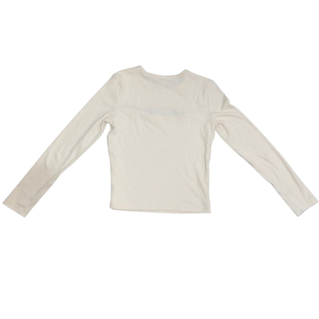 BCBGeneration fitted Long Sleeve Ribbed Cut Out Shirt Top Y2K Size Large