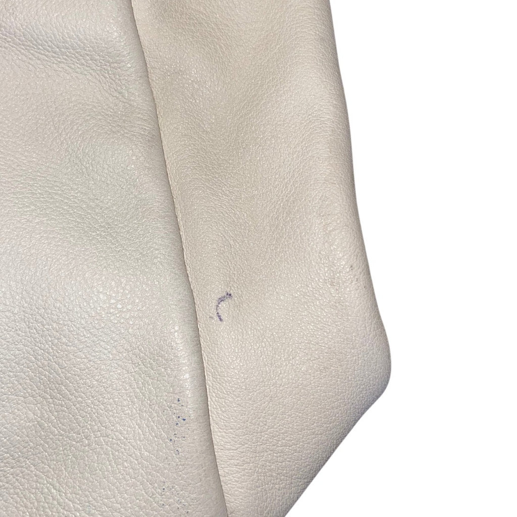 Banana Republic BR Logo Handbag Cow Leather Ivory Satchel Hobo Purse