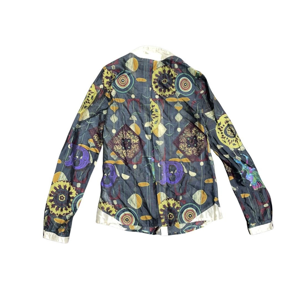 Desigual by Christian Lacroix Patchwork Long Sleeve Button up Blouse Boho Funky