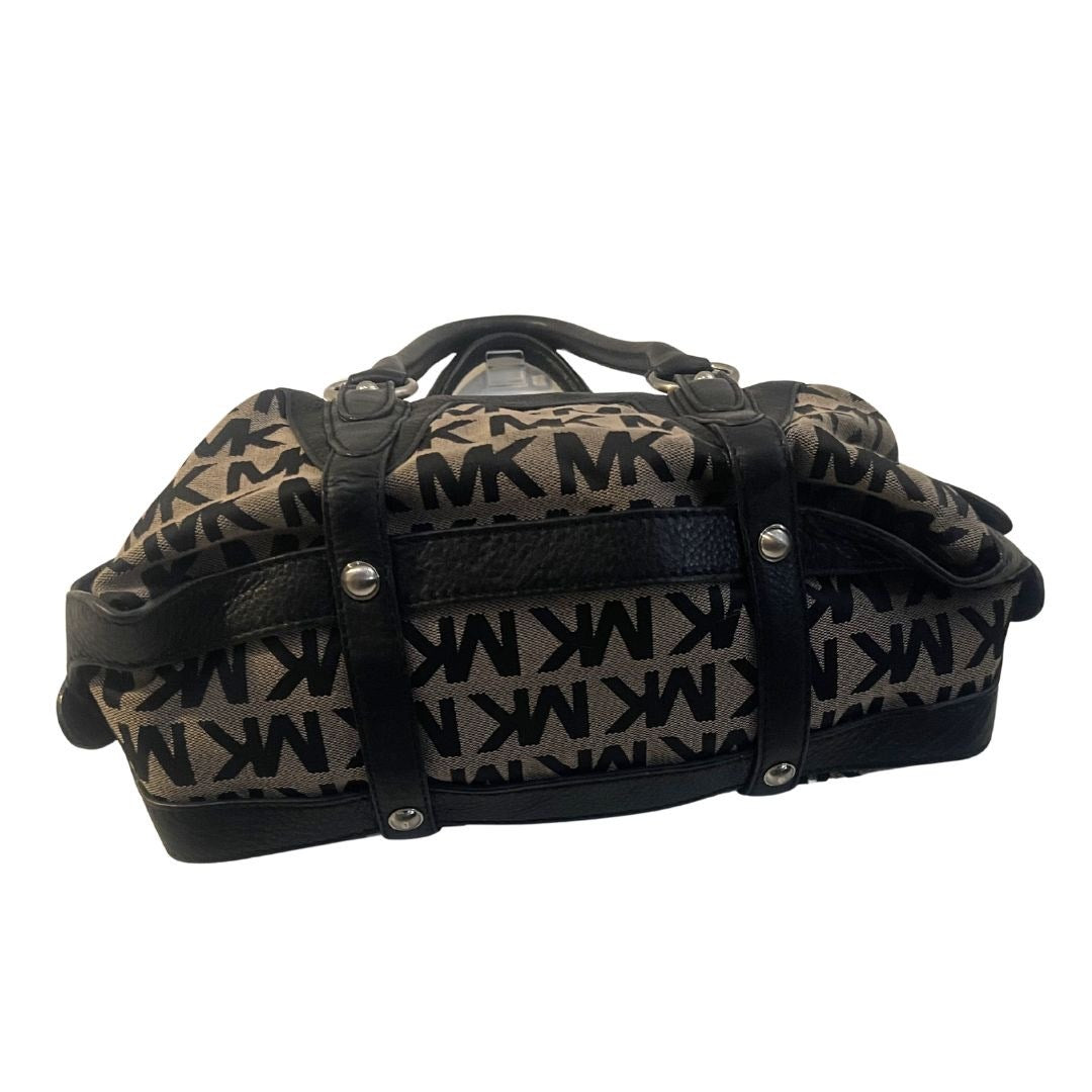 Michael Kors Classic Monogram Top Handle Canvas Satchel Purse Y2K Vintage 2000s