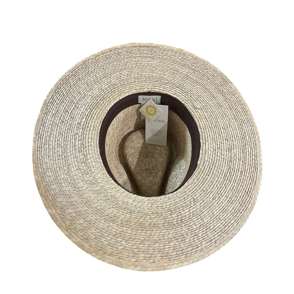 Brixton Leigh 100% Straw Fedora Natural L (7.5) Adjustable Vacation Beach Sunhat