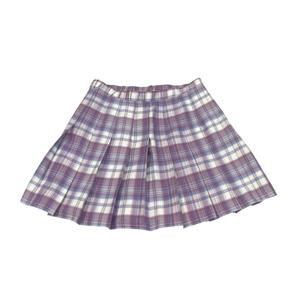 Rewind Plaid Pleated Skater Skirt SZ L High Waisted Schoolgirl Preppy Academia