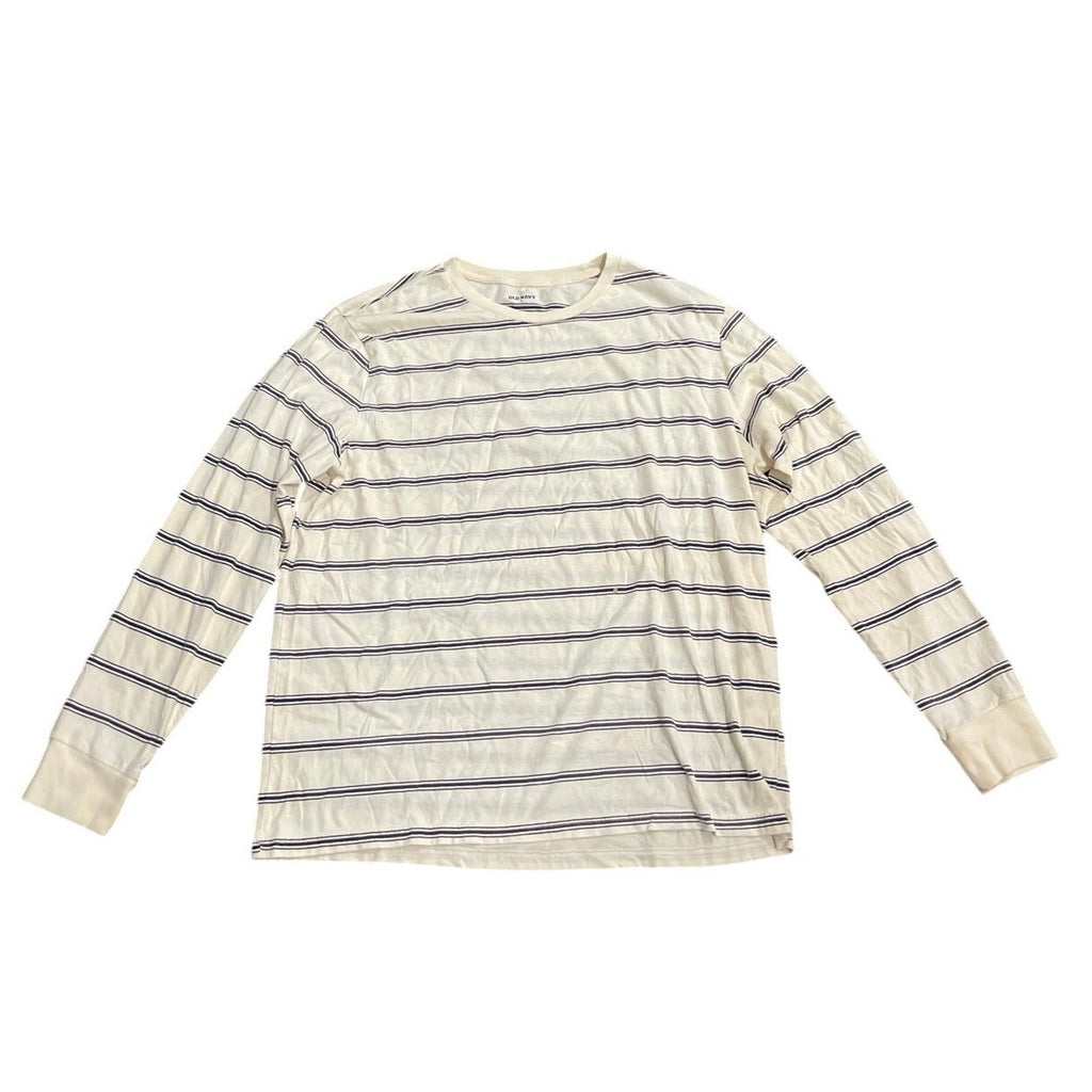 Old Navy Mens Striped Long Sleeve Crewneck Shirt SZ XL Casual Nautical Coastal