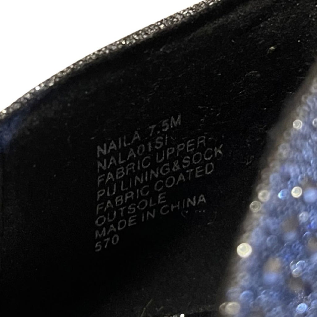 Steve Madden Naila Rhinestone Encrusted Silver Pumps d'Orsay Silhouette 7.5 Prom