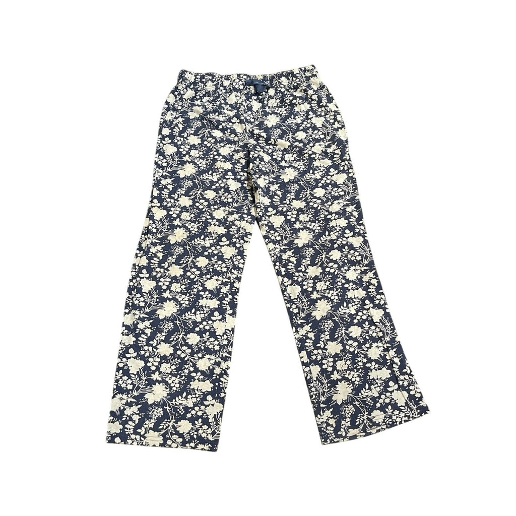 Land's End Floral Print Pajama Pants SZ M Loungewear Sleepwear Casual
