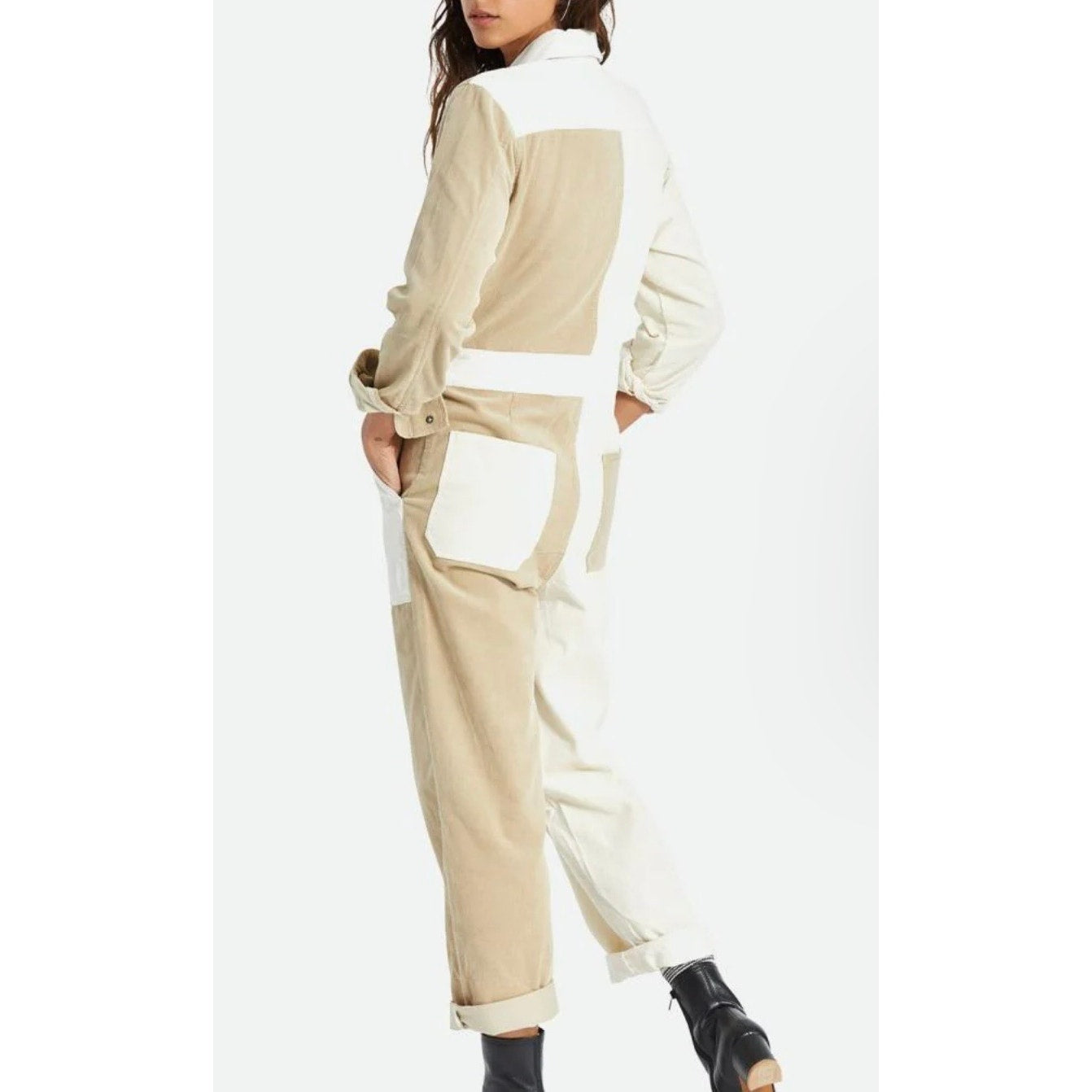 Brixton Women Doug's Hood River Mersey Coverall Dove Vanilla Size Small Jumpsuit