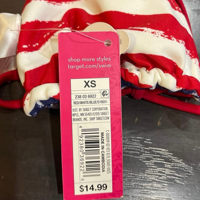 Xhilaration USA Flag Bikini Swim Set SZ XS NWT Swimwear Beach Vacation