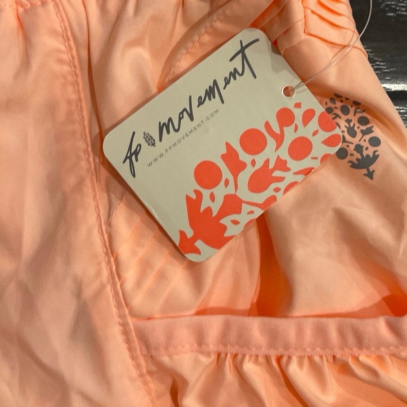 Free People Movement Peach Get Your Flirt on Shorts XL Pull on Smoked Waist NWT
