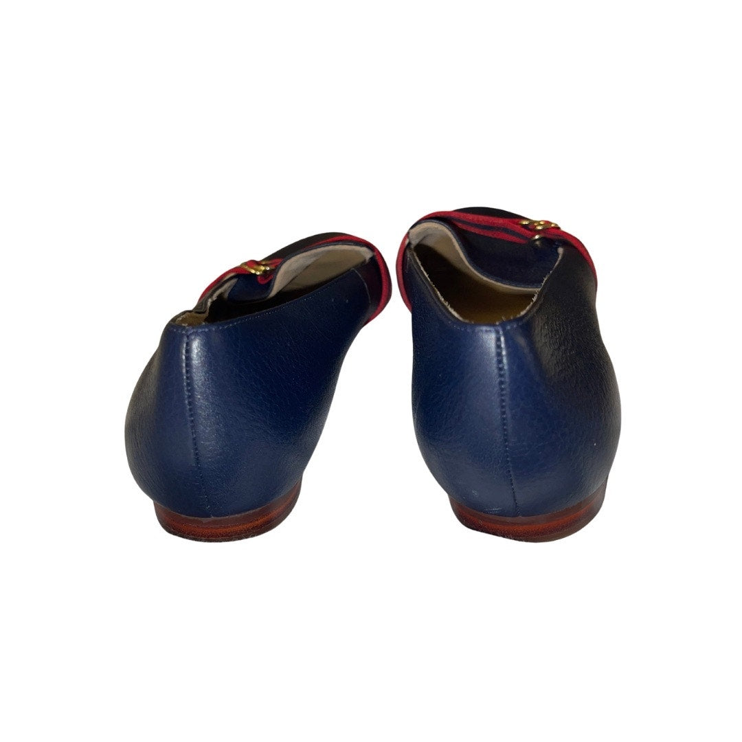 Talbots Women's Leather Navy Blue D-Ring Flats Loafers Comfort Classic Size 7