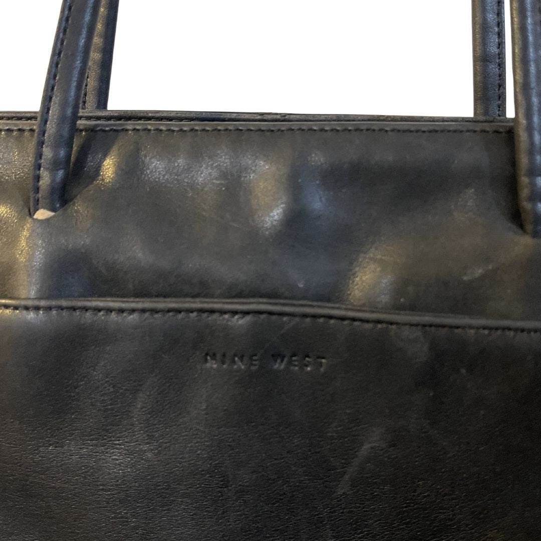 Nine West Genuine Leather Vintage Shoulder Handbag 90s Minimalist Retro