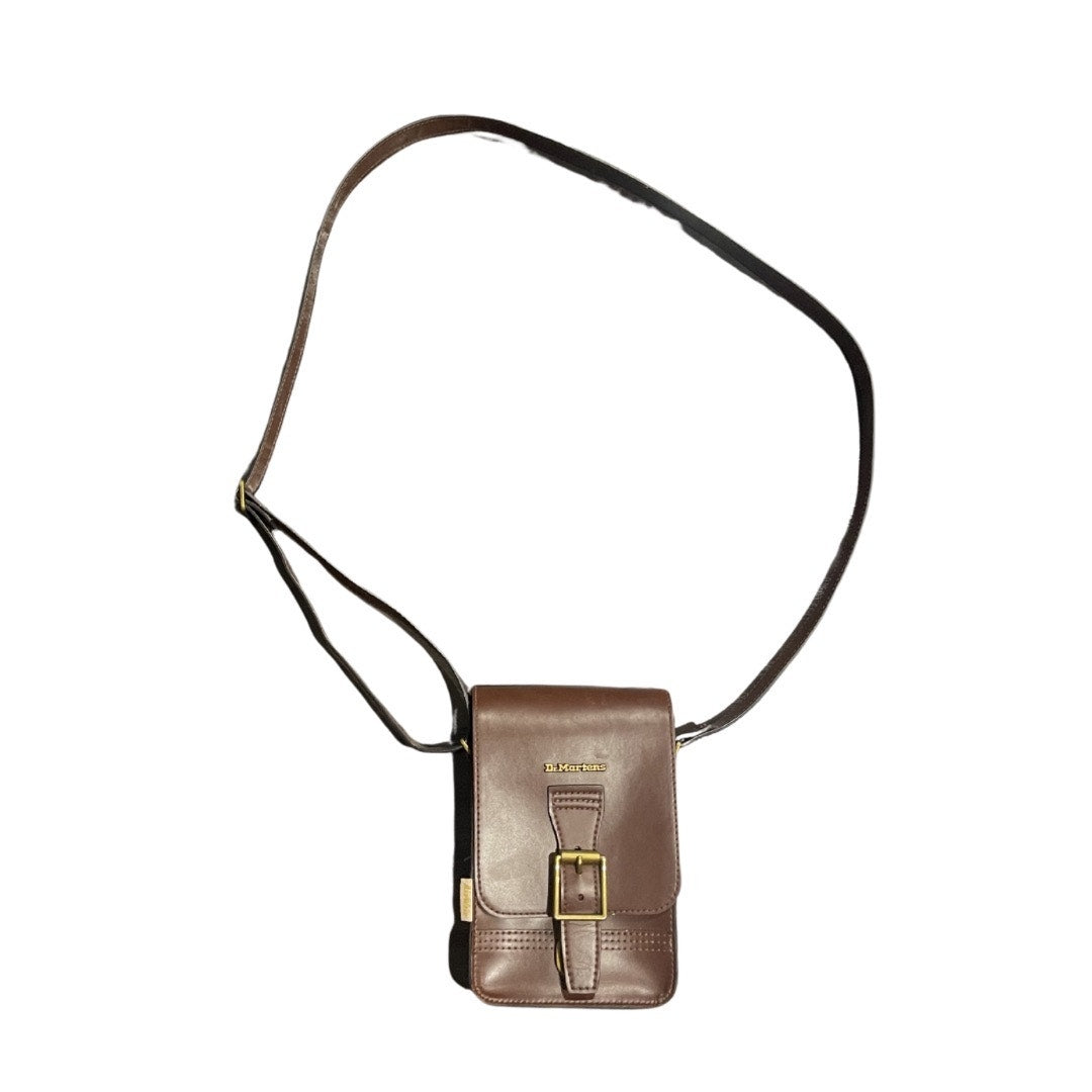 Dr. Martens Airwair Norfolk Flap Vegan Reporter Brown Vertical Crossbody Bag