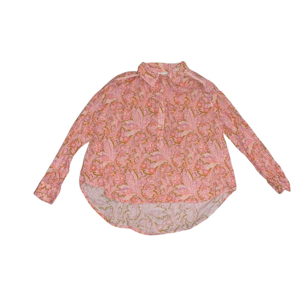 Sundance Pink Paisley Blouse Top Long Sleeve 100% Size PL Boho Casual