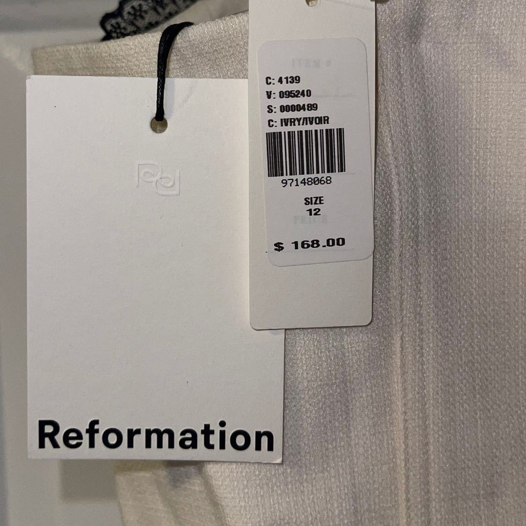 Reformation Alisa Sleeveless Sweetheart Lace Trim Blouse Large Corset Back NWT