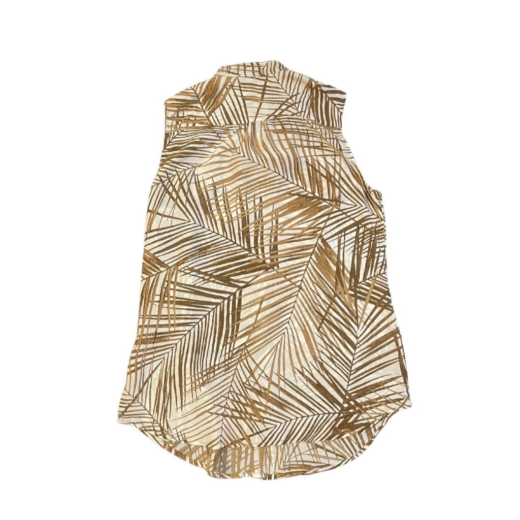 Banana Republic Sleeveless Silk Button Down Blouse SZ 8 Tropical Vacation Resort