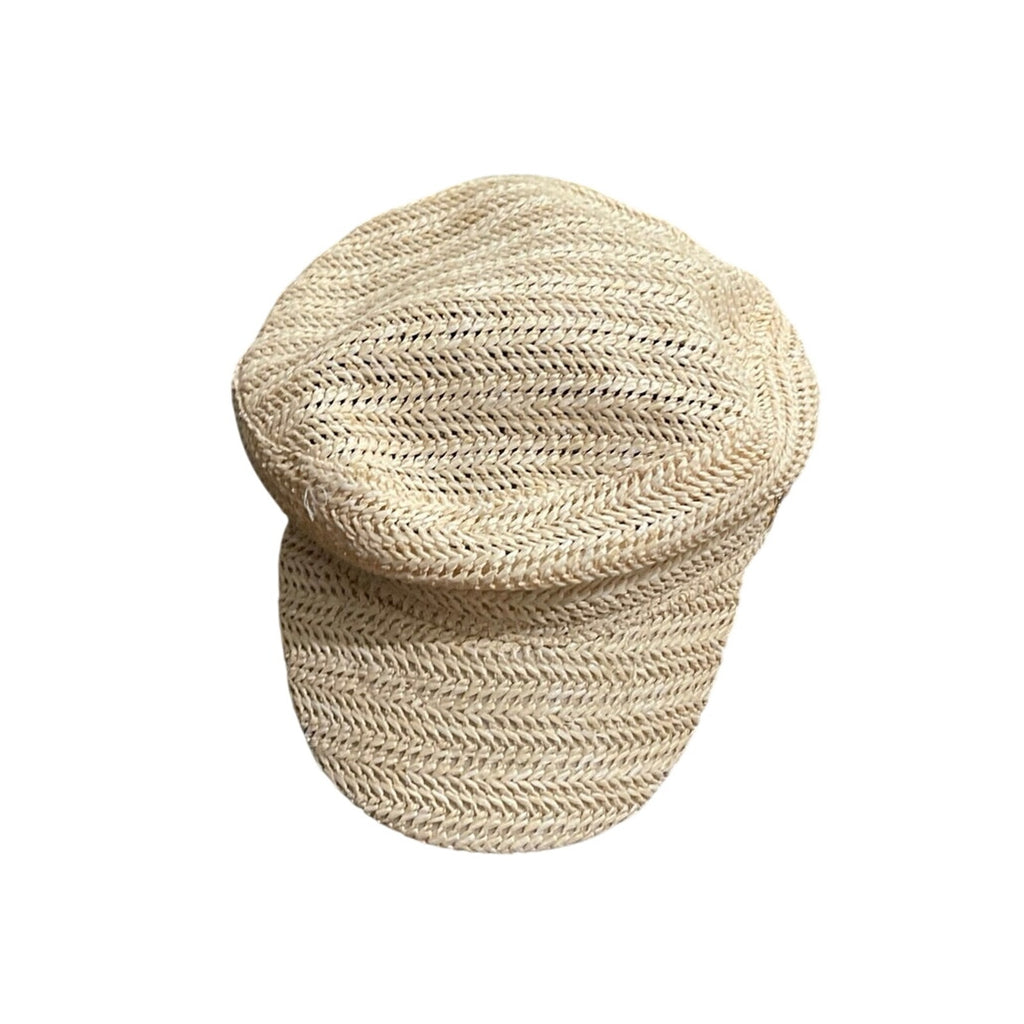 Anne Klein Straw Newsboy Baker Boy Cabby Cap Hat NWT Resortwear beach Boho Chic