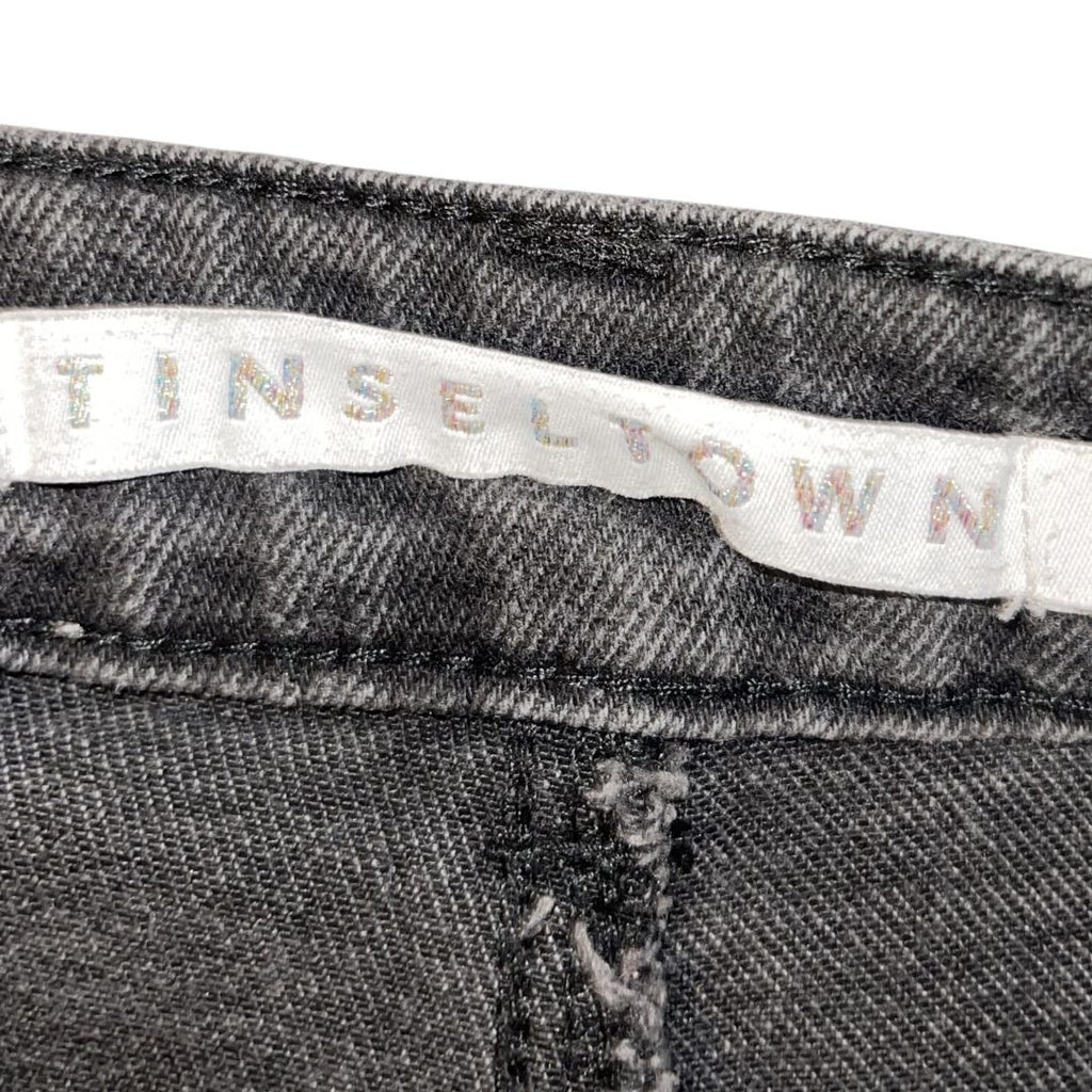 Tinseltown Women Black Distressed Star Embroidered Jeans Denim Pants Size Small