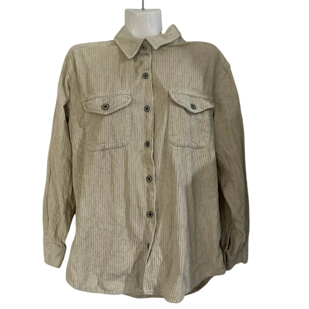 Bill Blass Jeans Button Up Long Sleeve Corduroy Shirt Shaket SZ S VTG Workwear