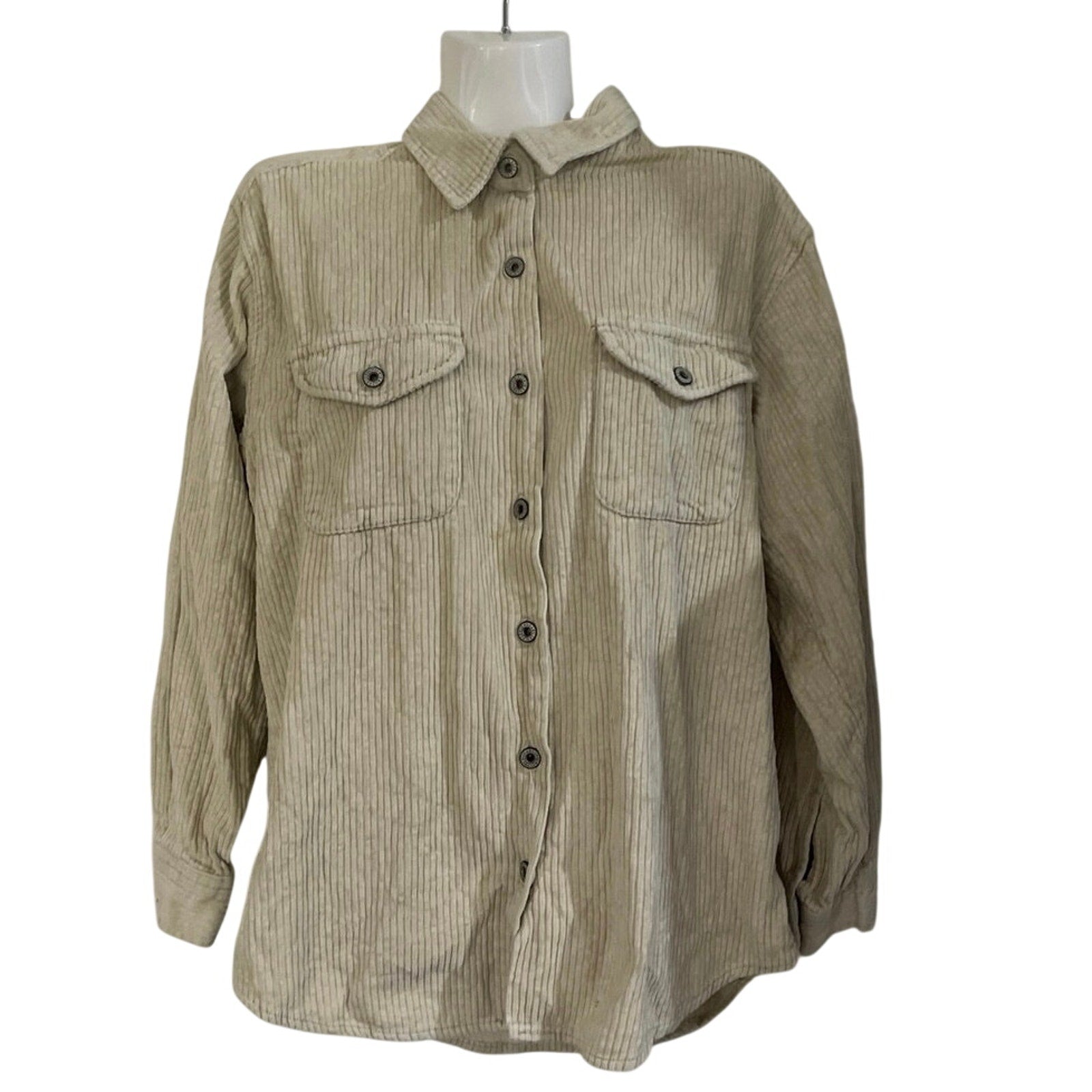 Bill Blass Jeans Button Up Long Sleeve Corduroy Shirt Shaket SZ S VTG Workwear