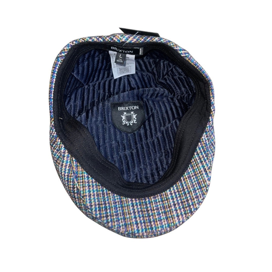 Brixton Hooligan Snap Cap Blue Plaid Size Large 7 1/2  NWT Newspaper Boy