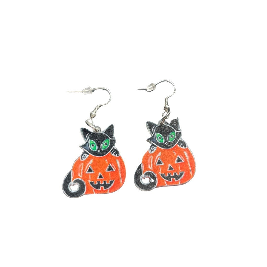 Cat/pumpkin earrings
