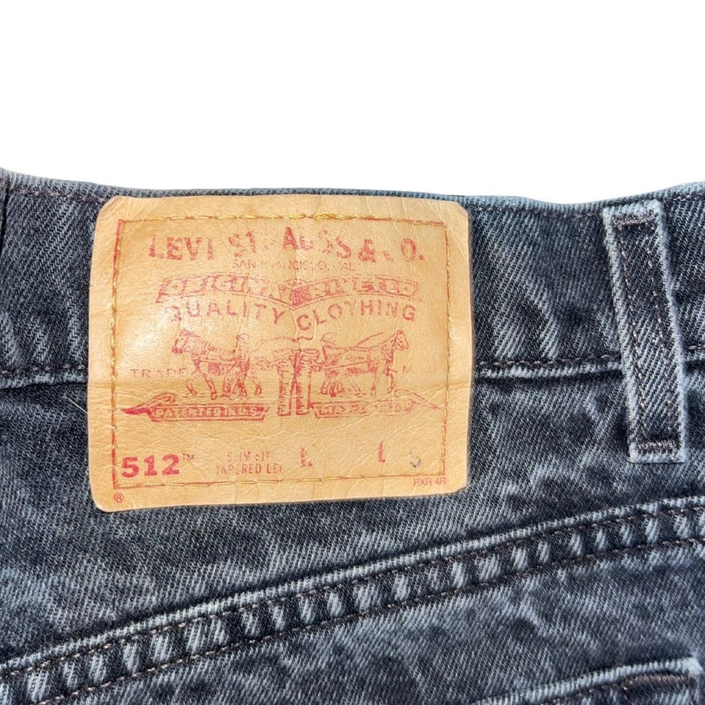 Levi's 512 High Rise Jean Denim Upcycle Shorts Cutoff Frayed Hem Distressed