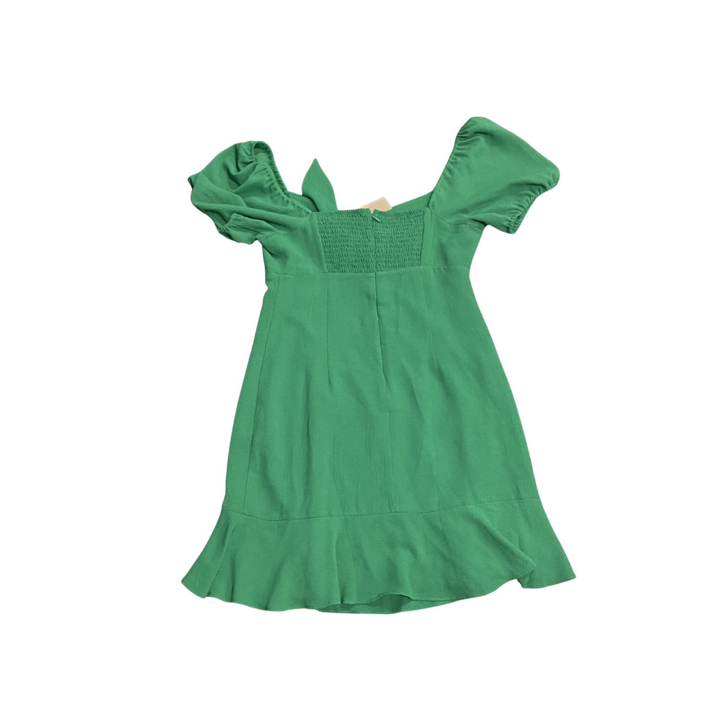 BCBGeneration Smoked Mini Dress Sweetheart Neckline Ruffle Hem NWT Fit & Flare