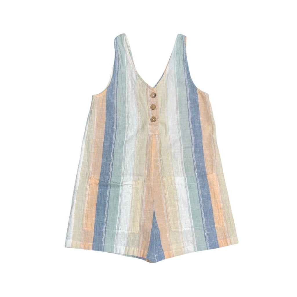 Rip Curl Classic Surf Striped Romper SZ Medium Jumper Beachy Multicolor Vacation