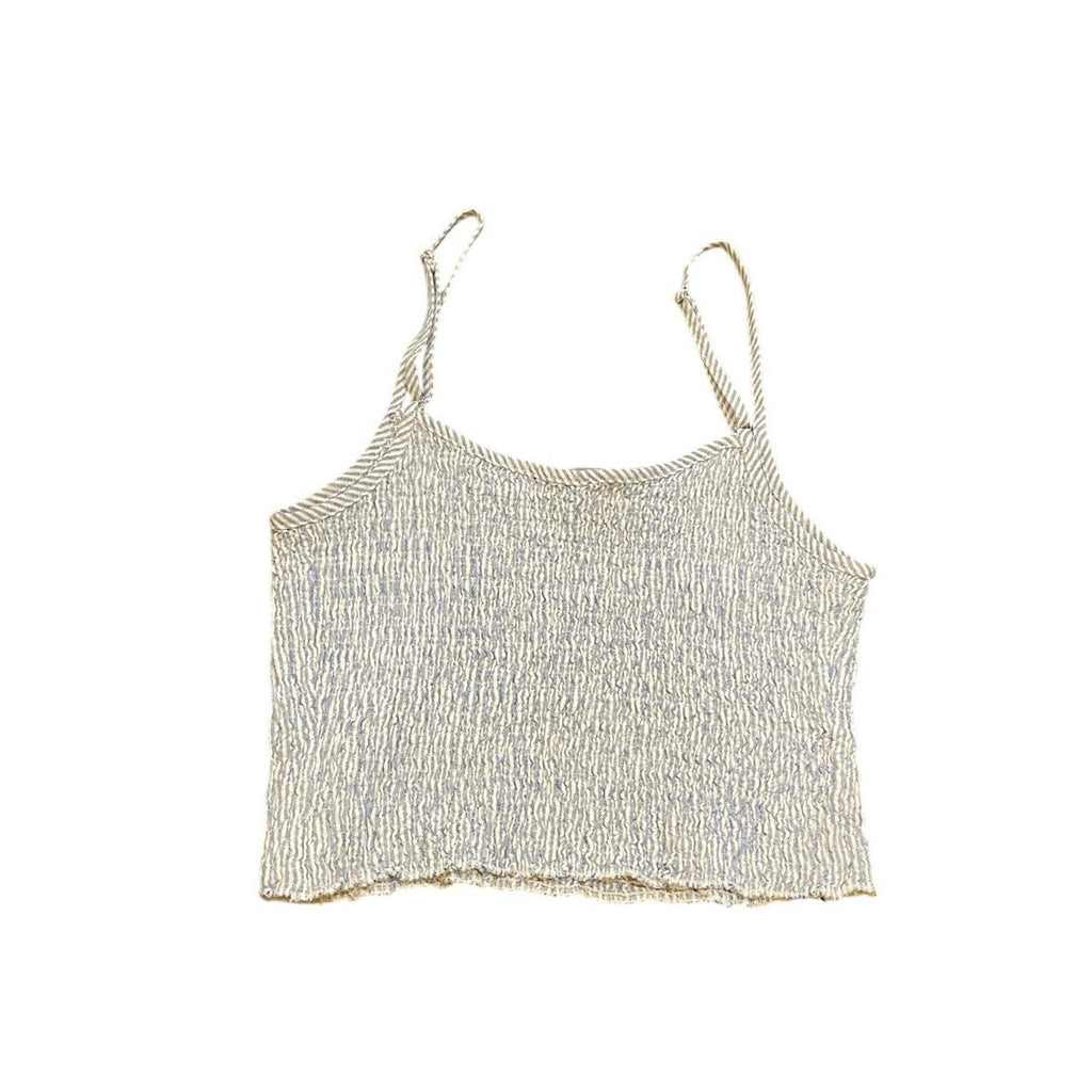 Brandy Melville Izzy Smoked Tank Top Y2K Spaghetti Straps Flirty Girly Nautical