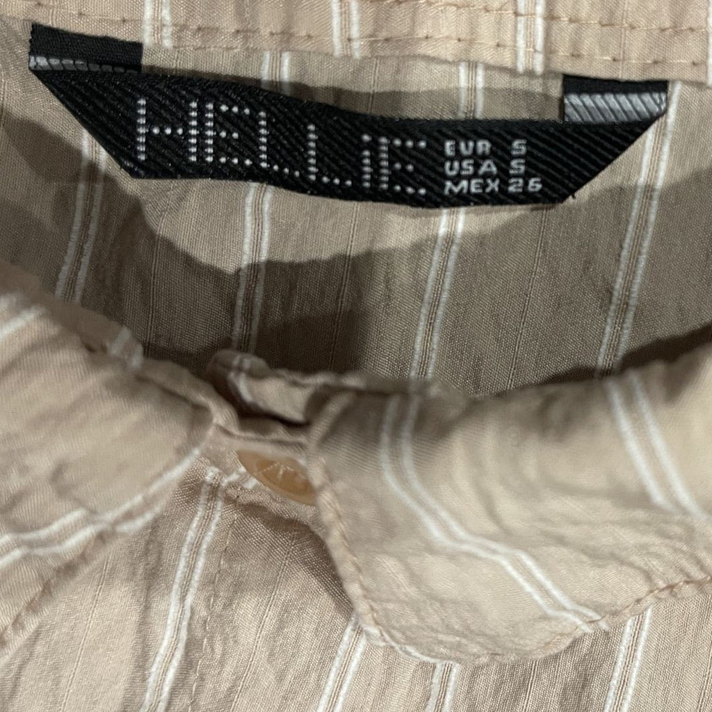 HELLIE  Oversized Relaxed Fit Stripped Button Down Long Sleeve Shirt SZ S Casual