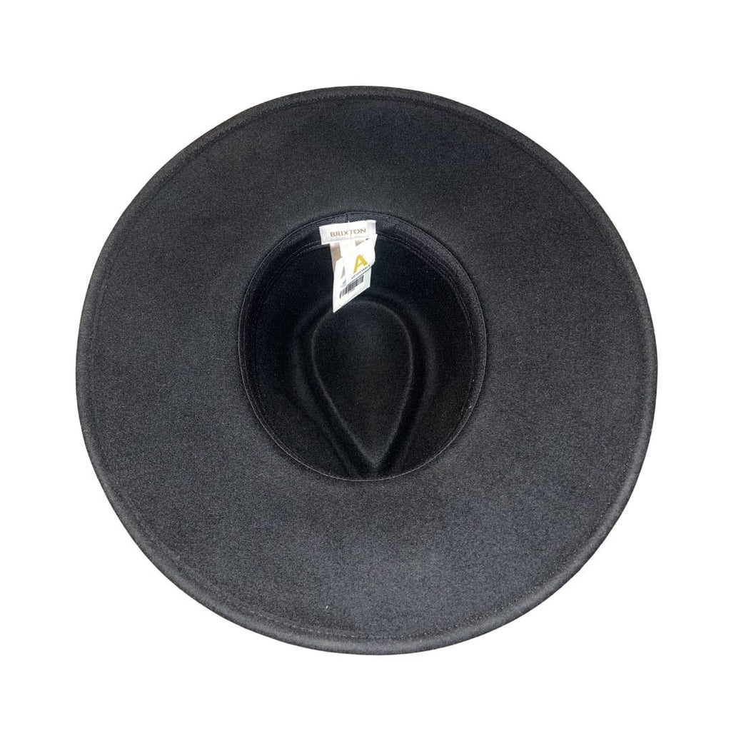 Brixton Joanna Black Felt Fedora Hat Ribbon Band NWT SZ Medium Australian Wool