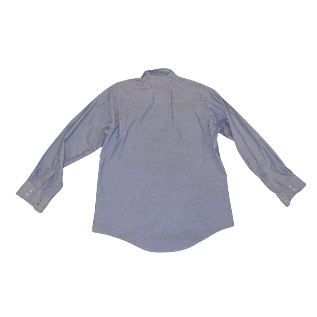 Red Kap Long Sleeve Shirt Blue Size Large 2 pocket uniform utility Workwear