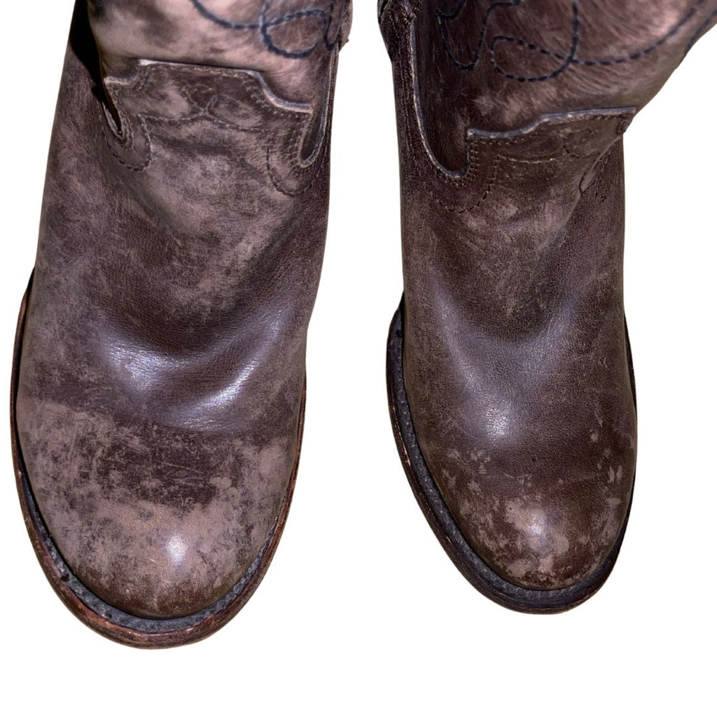 Corral Knee High Round Toe Cowboy Boots Western Distressed Leather Size 7 NWT