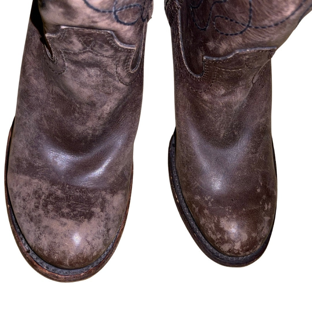 Corral Knee High Round Toe Cowboy Boots Western Distressed Leather Size 7 NWT