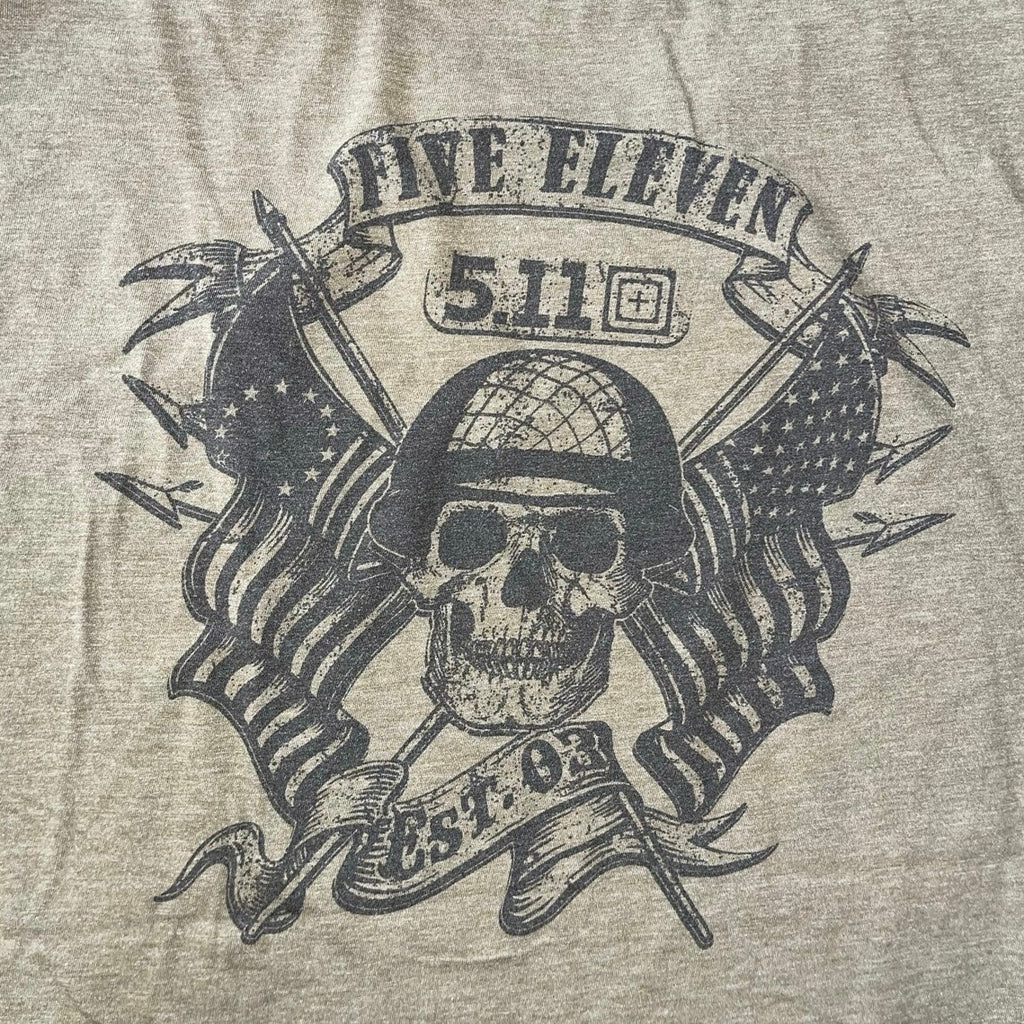 511 Tactical Men T-Shirt Size Large Army Logo Skull Short Sleeve Military