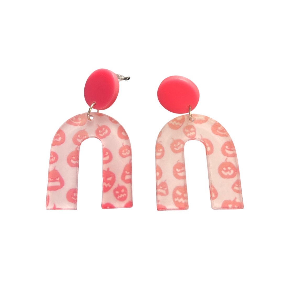 Pumpkin pink earrings