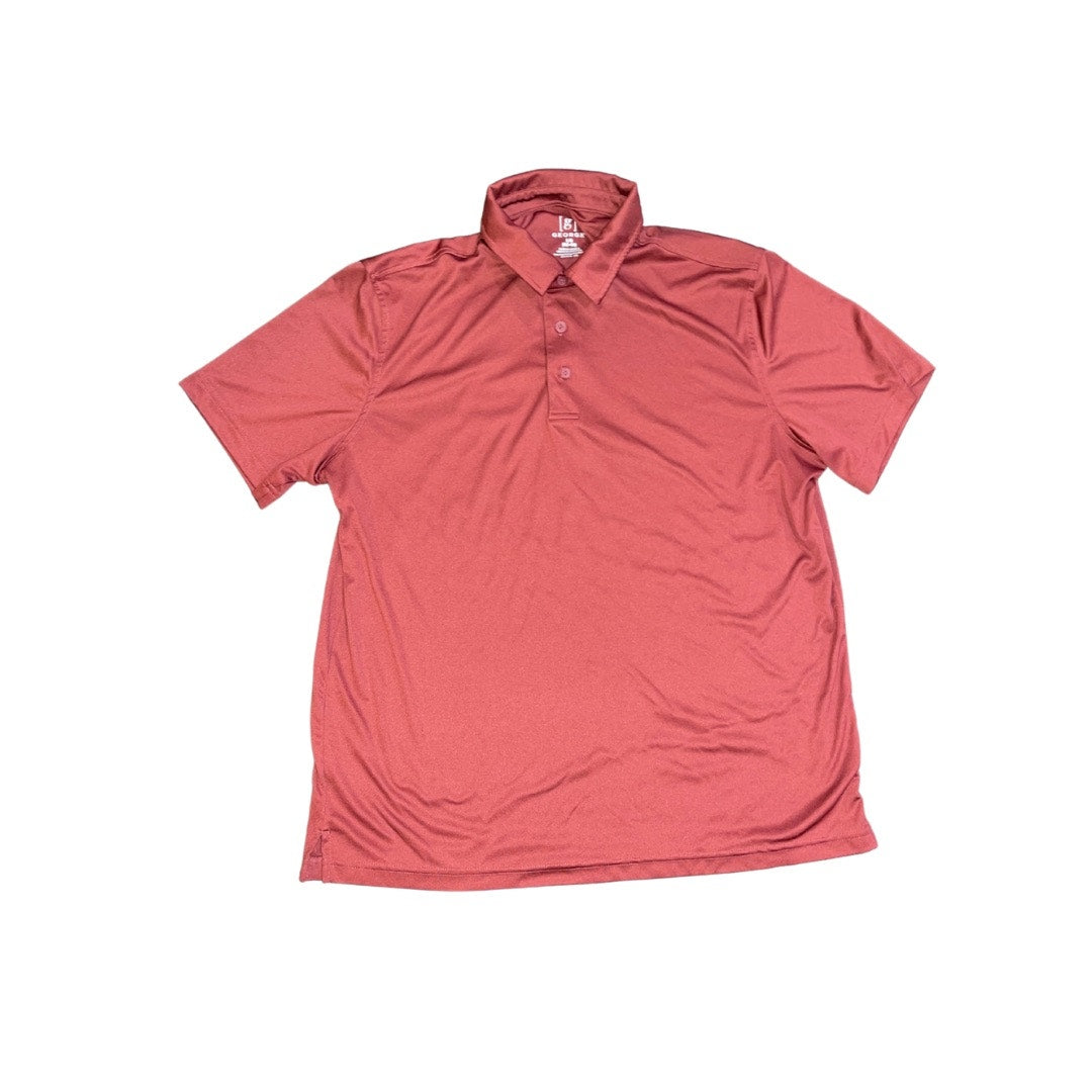 Bundle 2 George Polo Shirt Men's Large Burgundy and Blue Size Large
