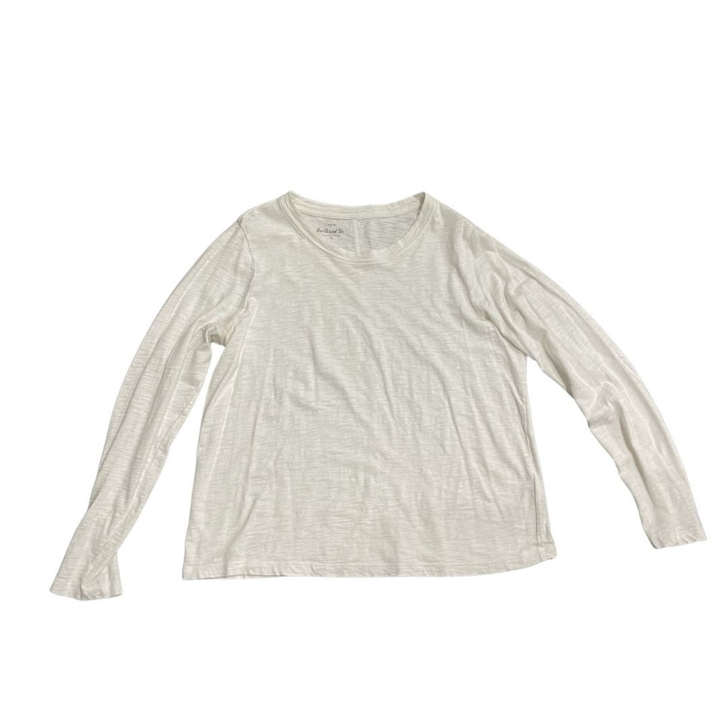 J. Crew Girlfriend Long Sleeve Tee Lot of Three White Green Black SZ L Casual