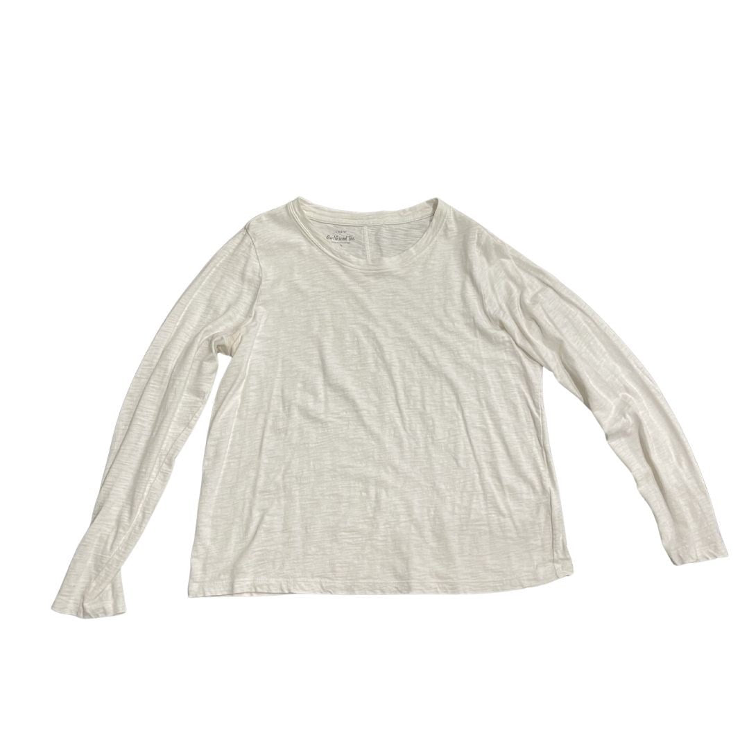 J. Crew Girlfriend Long Sleeve Tee Lot of Three White Green Black SZ L Casual