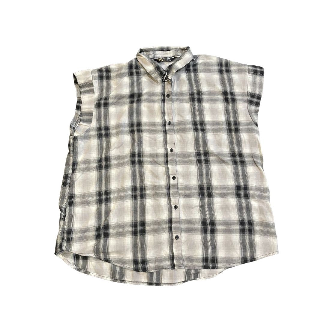 Riders Lee Sleeveless Plaid Blouse XXL Classic Casual Camp Shirt Western Cowgirl