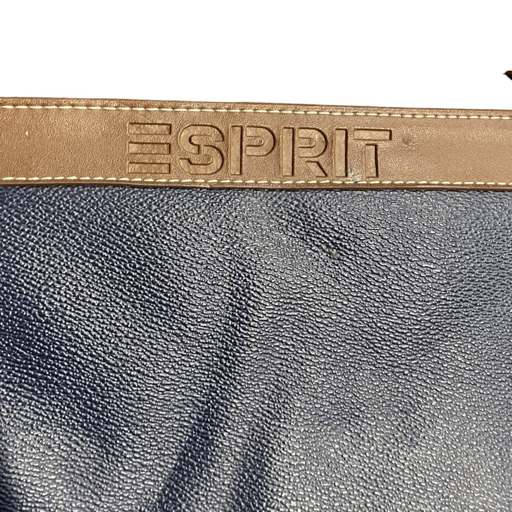 Esprit Crossbody Bag Purse Blue Tan Vintage 90s Y2K Minimalist Quiet Luxury