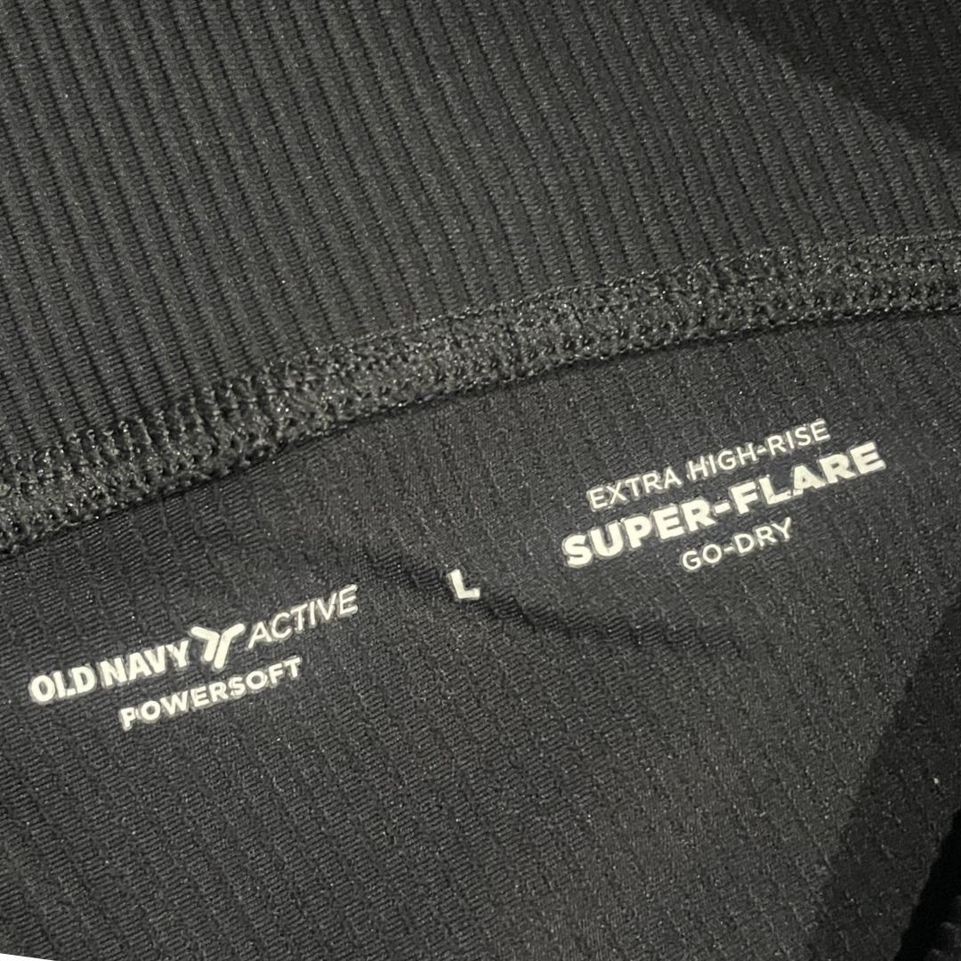 Old Navy Active Super Flare Pants Rib PowerSoft High Rise Size Large Activewear